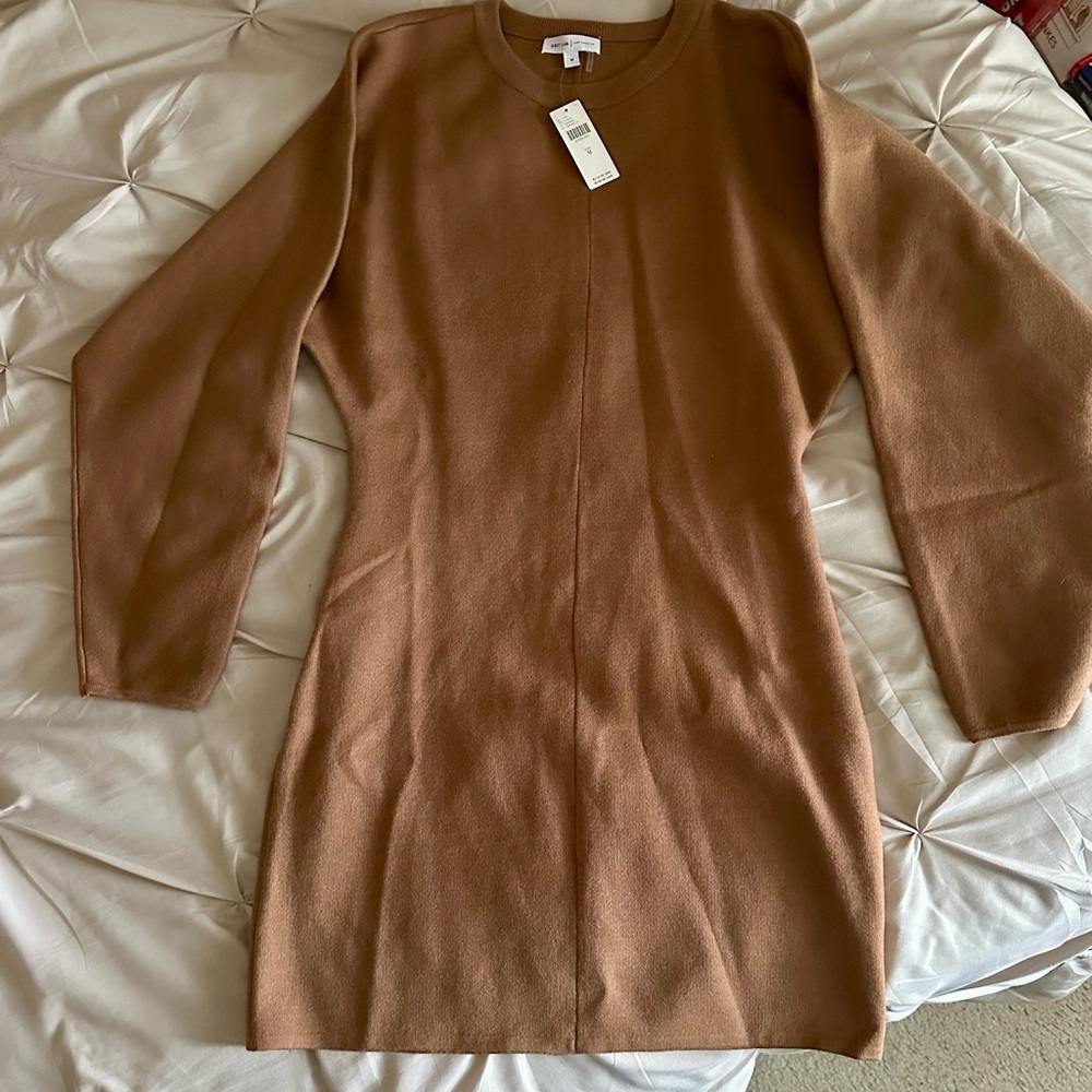 2.7 AUGUST APPAREL Brown Long Sleeve Dress NWT